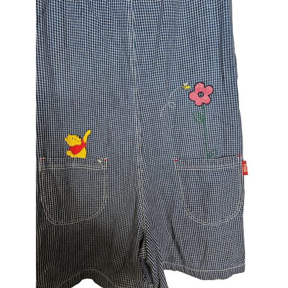 Vintage 90s Winnie the Pooh 18 Embroidered Romper Cotton Kidcore Disney Grid - Picture 2 of 4